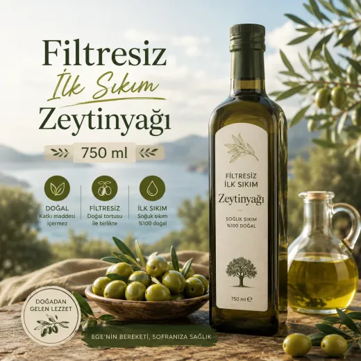 Filtresiz İlk Sıkım Zeytinyağı 750 ml